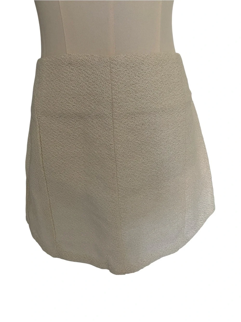 Textured Cream Mini Skirt